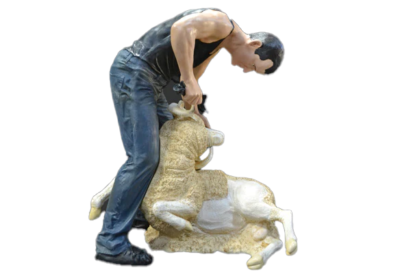 Shearer in Colour Fibreglass Statue Statue  