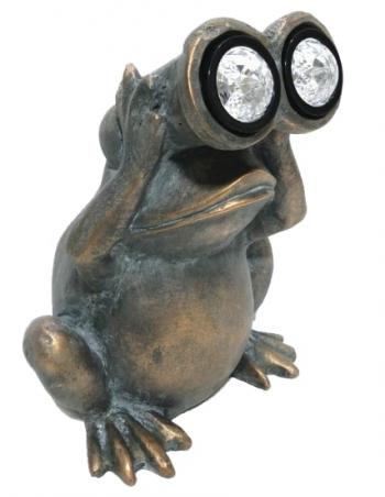 Solar Frog with Binoculars Statue Statue  