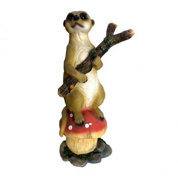 Meerkat Chilling on Mushroom Statue Statue  