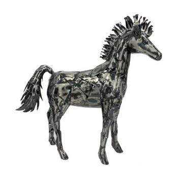 Hammered Metal Stallion Statue Statue  