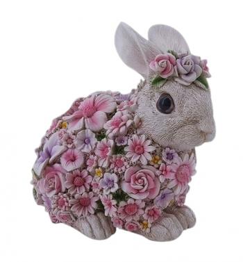 Flower Power Rabbit Statue Statue  