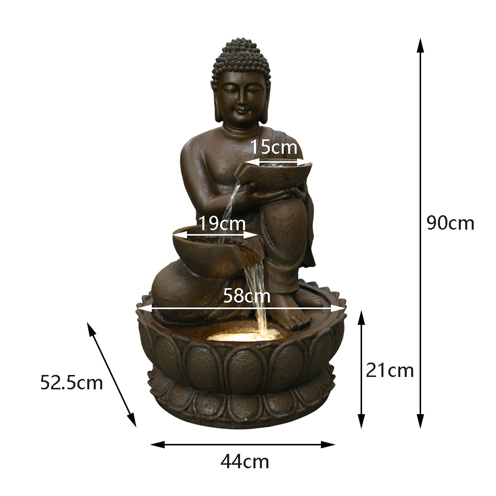 Buddha with Pots Fountain Water Feature  