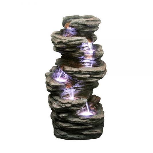 6 Tier Slated Rock Fountain Water Feature  