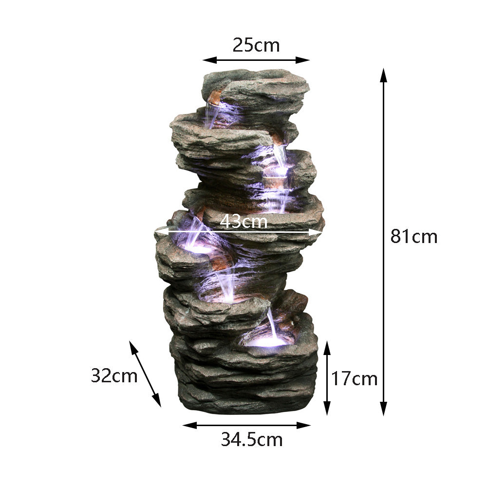 6 Tier Slated Rock Fountain