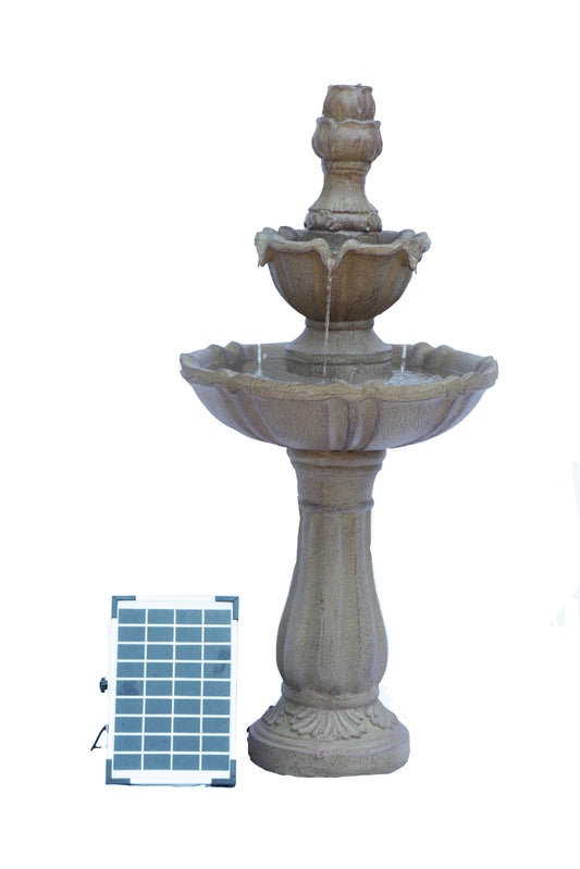 Solar Triple Classic Statue Water Feature  