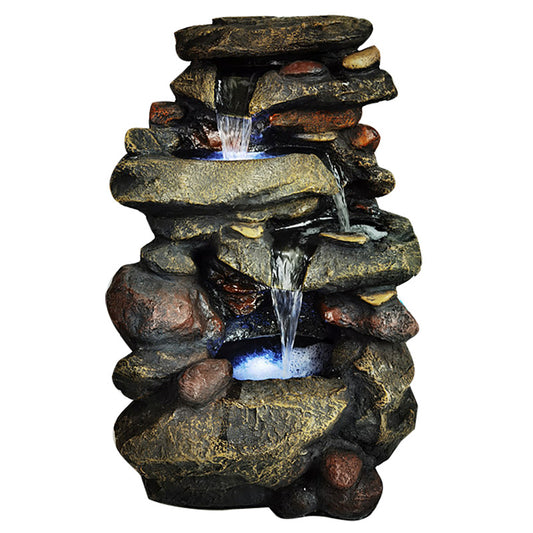 Stacked Riverstone Fountain Water Feature  