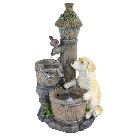 Puppy Bird Nest Fountain Water Feature  