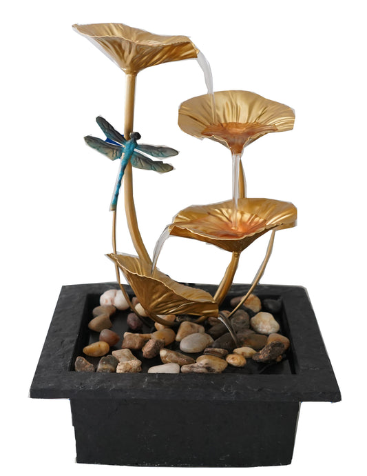 Dragonfly Lotus Fountain Water Feature  