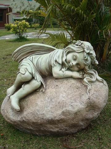 Fairy Resting on Rock Statue Statue  