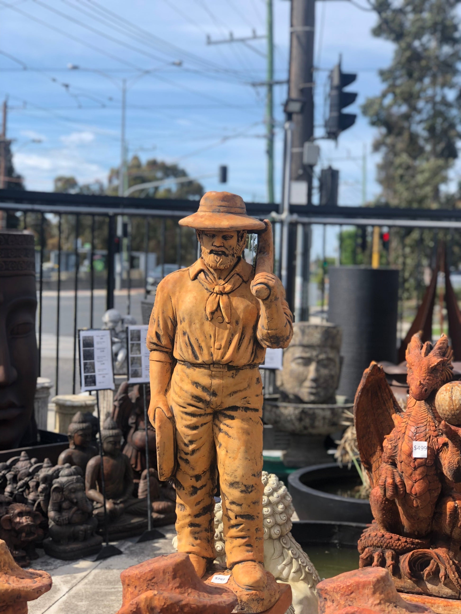 Gold Miner Statue (rust colour) Statue  
