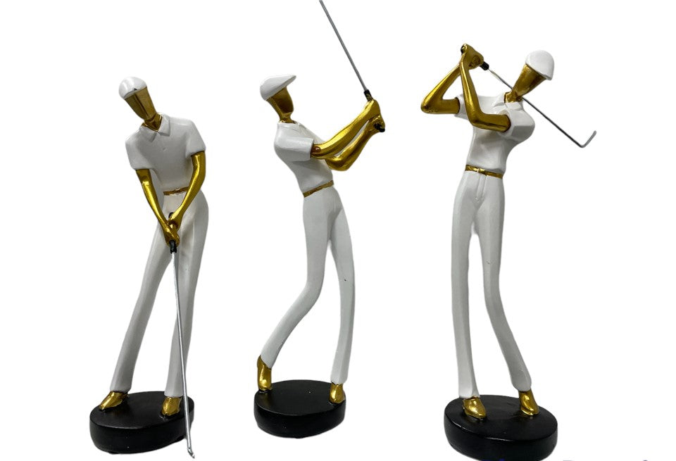 White Golfer Statues