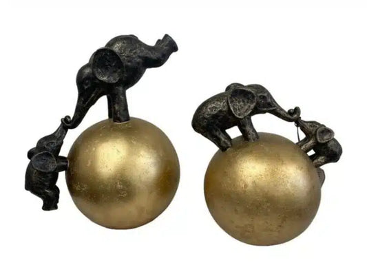 Gold Elephant Helping Hand Statue