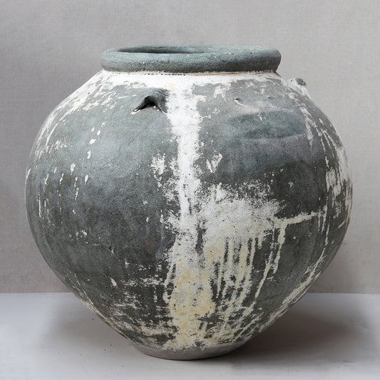 Thai Limestone Round Rolltop Pot