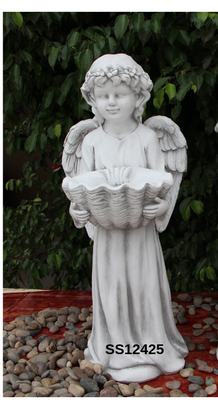 Angel Statue with Birdfeeder Shell
