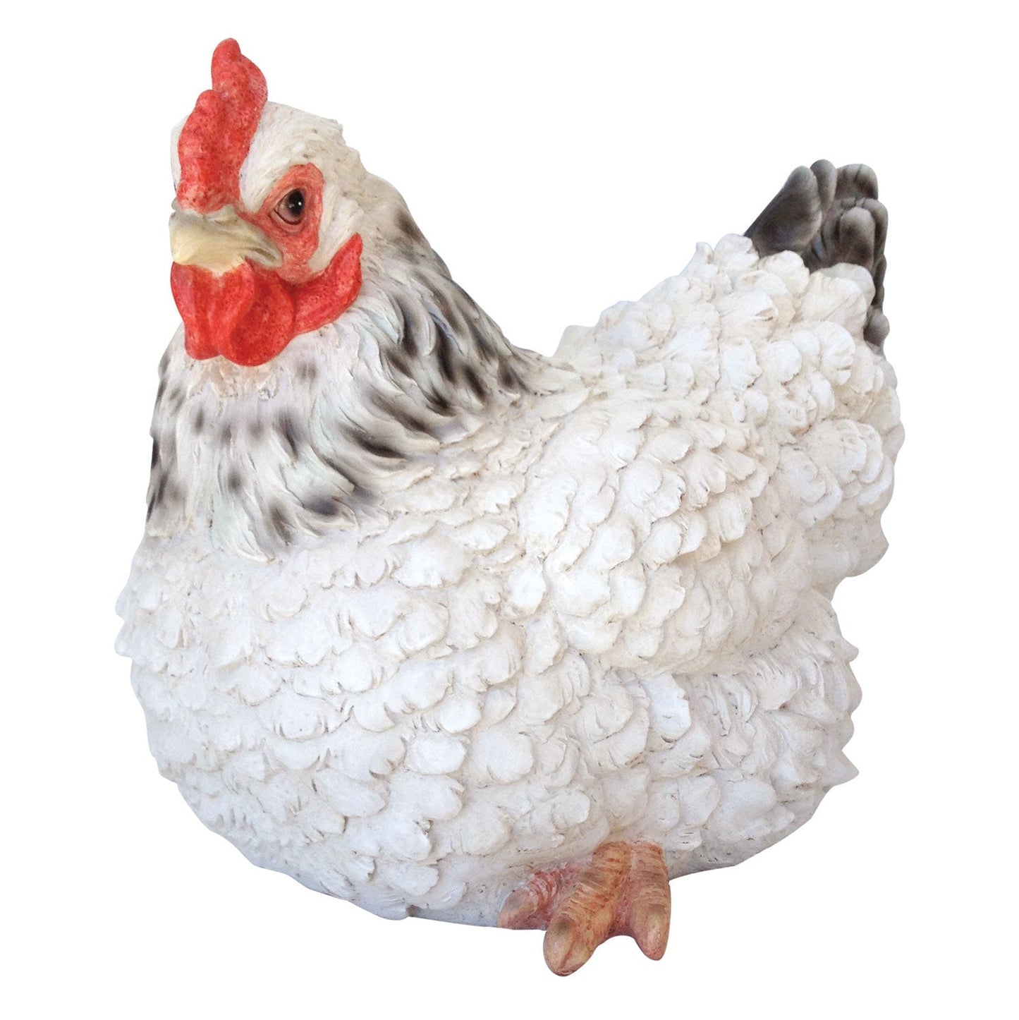 Hen Sitting Figurine Statue White 