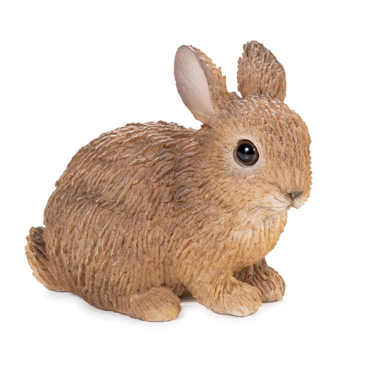 Small Brown Bunny Squatting Figurine Statue  