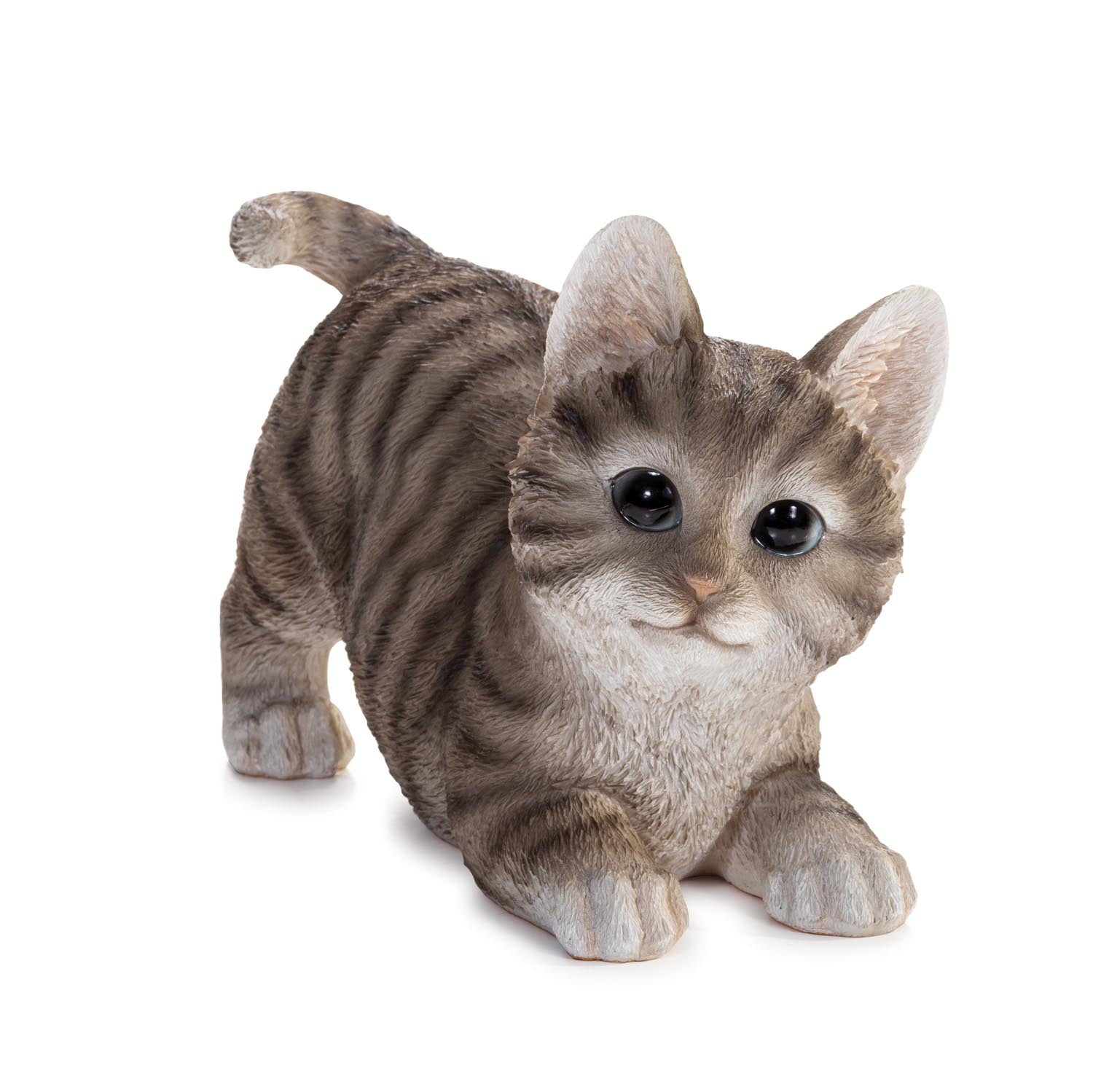 Medium Grey Kitten Figurine Statue  