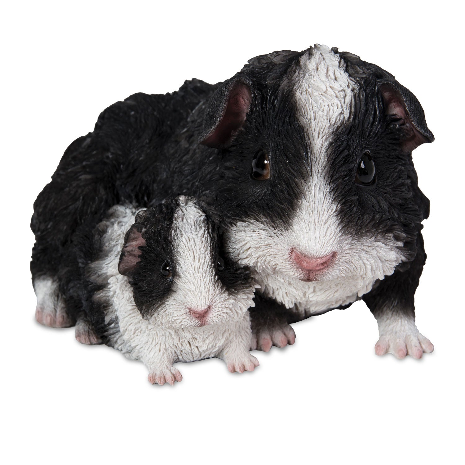 Guinea Pigs – Mother & Baby Statue Black & White 