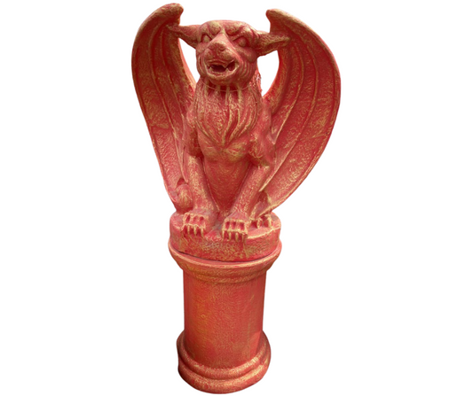 Zanego Gargoyle with Stand Red Gold Statue  