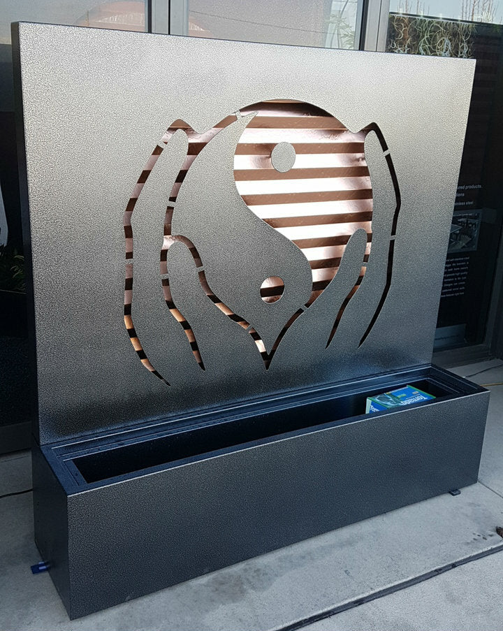 Elysian Copper Water Feature Water Feature Ying Yang (W1500mm x H1450mm x D380mm) 