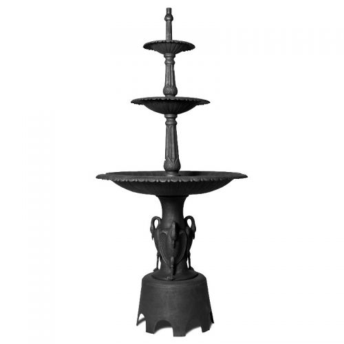 Three Tier Heron Fountain Water Feature No Pump Black