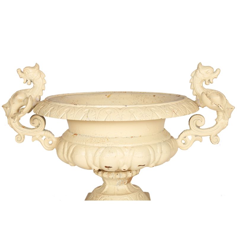 Cast Iron Chara Urn & Pedestal Urn and Pedestal Channel Enterprises  