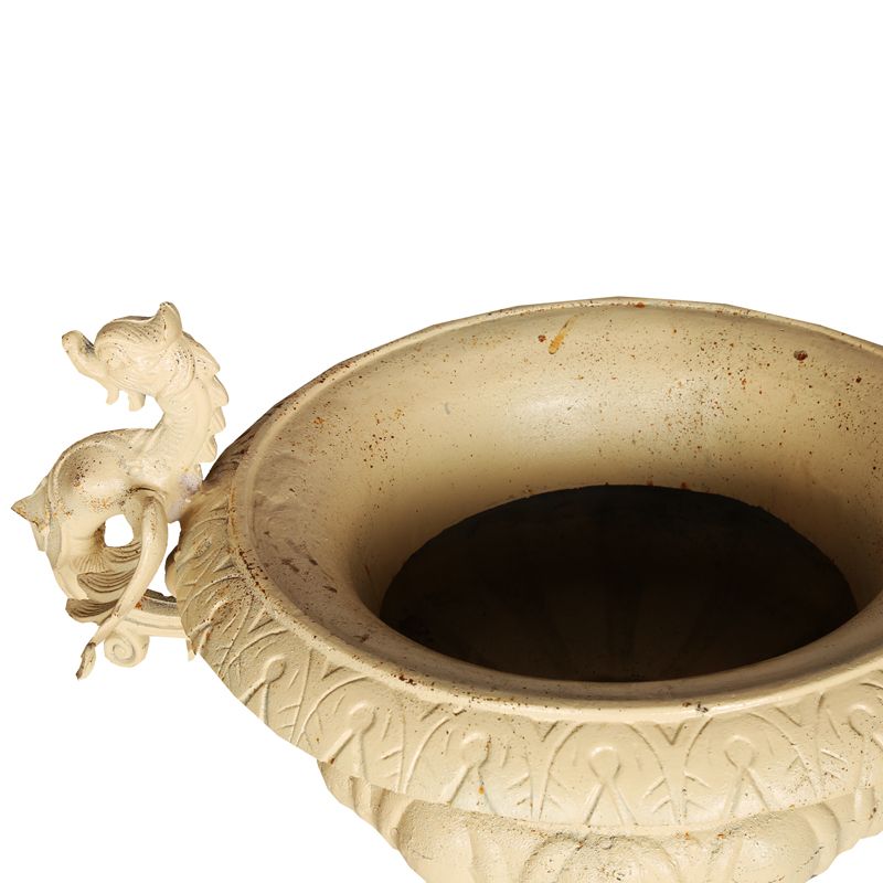 Cast Iron Chara Urn & Pedestal Urn and Pedestal Channel Enterprises  