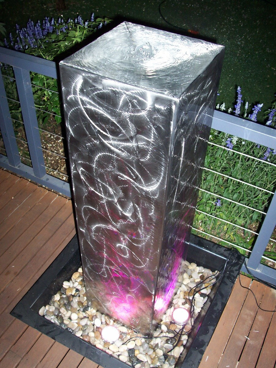 Orion Column Water Feature Water Feature Patterend (W30 x D30 x H135cm) 