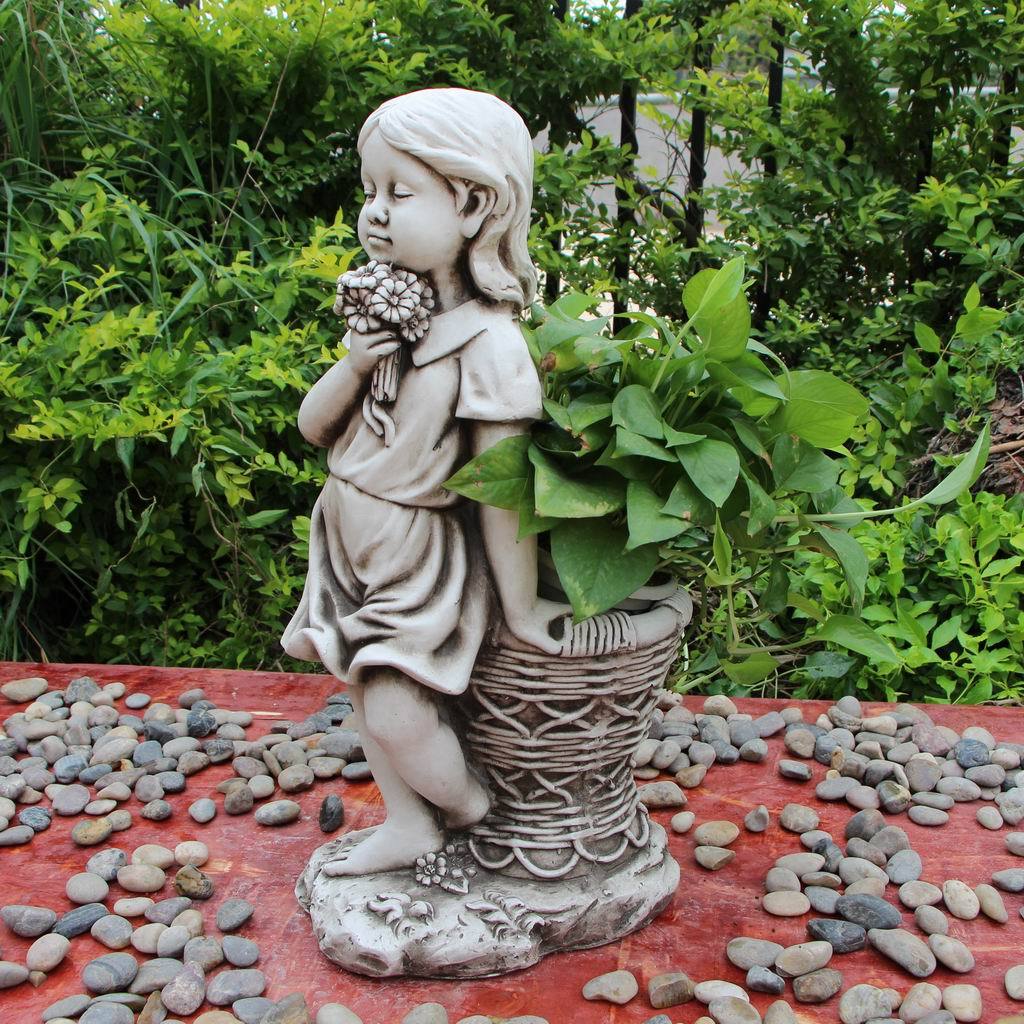 Flowerpot Girl Statue