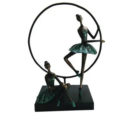 Blue Ballet Duo Statue Statue  