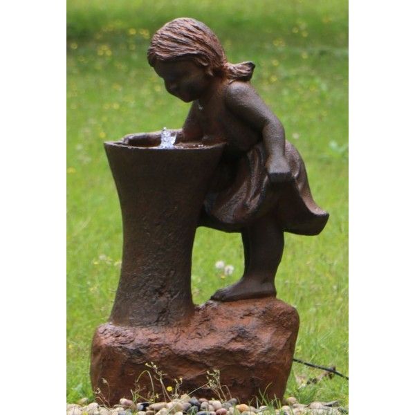 Girl At Water Fountain Water Feature  