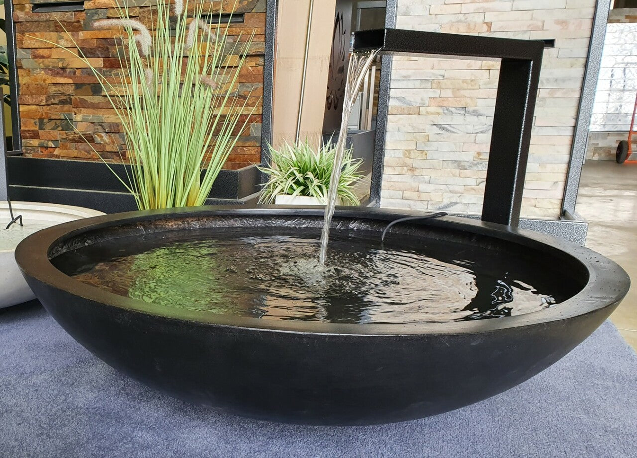 Kai Polystone Water Bowl Water Feature Large Black