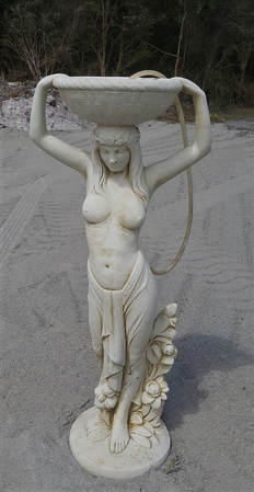 Lady Holding Bowl on Head Statue