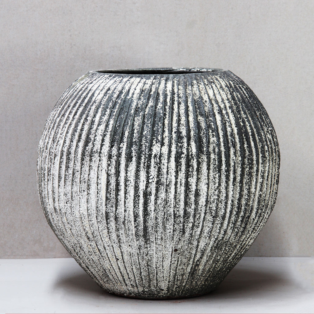 Thai Limestone Striated Bowl Pot Martin Kellock  