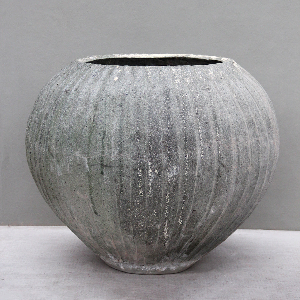 Thai Limestone Striated Bowl Pot Martin Kellock  